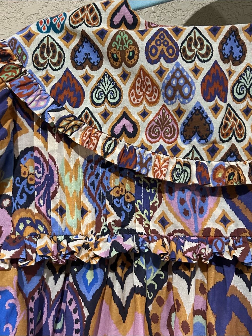 FARM RIO Hearts Ikat Cream Blouse, Women’s Small - Picture 7 of 10